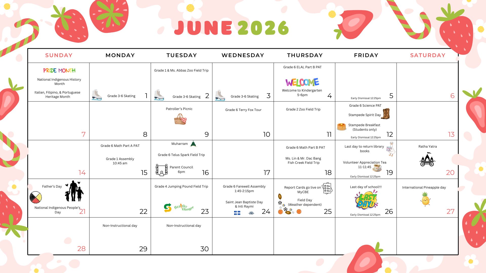 Falconridge Family Calendar June 2026